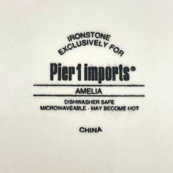 Pier 1 Imports Amelia Set of 2 Salad Plates 9" Ironstone - Picture 4 of 5